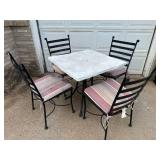 Patio Table and 4 Metal Chairs