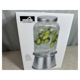 New 1 Gallon Beverage Dispenser with Stand and Lid