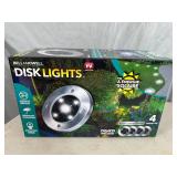New 4 Pack of Solar Garden Disk Lights