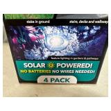 New 4 Pack of Solar Garden Disk Lights