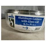 New Aluminum Caldero Pan with Glass Lid