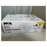 New 6 pc Glass Dessert Cup Set