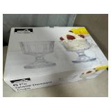 New 6 pc Glass Dessert Cup Set