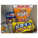 Assorted Candy, Tootsie Pops, Haribo Gummy Candy, Dots, Frooties, and More