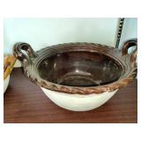 These are traditional Mexican clay pots, or cazuelas de barro, known for their brown glazed interior finish
