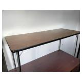 Flash Furniture activity table features a rectangular oak laminate top and adjustable chrome legs