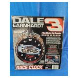 This Dale Earnhardt Sr. #3 "Race Clock" features a car that races around the clock face every hour.