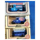 Collection of vintage Lledo "Days Gone" die-cast vehicles manufactured in England during the 1980s.