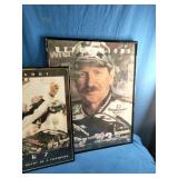 Three framed commemorative prints celebrating NASCAR driver Dale Earnhardt