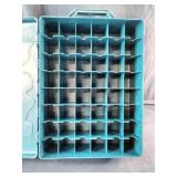 This is a vintage blue Hot Wheels 48 Car Travel Case manufactured by Tara Toys, likely from 2002.