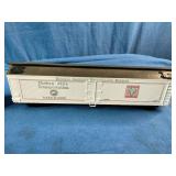 H.P. Hood & Sons model train cars are refrigerator express cars used for transporting bulk Milk.