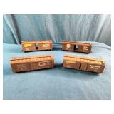 These are vintage Athearn HO scale model train boxcars