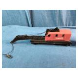 HO Scale TYCO Santa Fe operating crane and matching boom tender car.