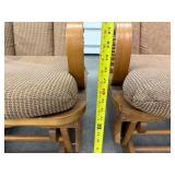 Two VTG Glider Chairs w Fabric Backs & Seats w Wooden Frames