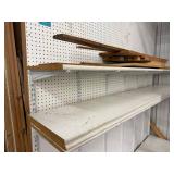 Pegboard Display Wall and Shelving Unit 96 X 96 in w Wood