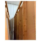 Pegboard Display Wall and Shelving Unit 96 X 96 in w Wood