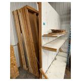 Pegboard Display Wall and Shelving Unit 96 X 96 in w Wood