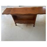 Vintage Stanley Drop Leaf Table w Cabinet & Box of Recipe Magazines and Books