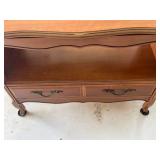 Vintage Stanley Drop Leaf Table w Cabinet & Box of Recipe Magazines and Books