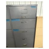 Gray and Tan Steel Filing Cabinets (Lot of 3) - contents NOT included & no keys