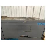 Gray and Tan Steel Filing Cabinets (Lot of 3) - contents NOT included & no keys
