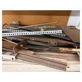 Metal Shelf With Assorted Steel Scrap Mixed Lot - cabinet contents and upper shelf contents NOT included