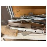 Metal Shelf With Assorted Steel Scrap Mixed Lot - cabinet contents and upper shelf contents NOT included