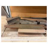 Metal Shelf With Assorted Steel Scrap Mixed Lot - cabinet contents and upper shelf contents NOT included
