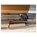 Metal Shelf With Assorted Steel Scrap Mixed Lot - cabinet contents and upper shelf contents NOT included