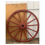 Decorative Red Wagon Wheel