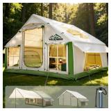 $450 Inflatable Tent with Skylight, Quick Setup Blow Up Tents with Pump, Hot Tent with Stove Jack, Waterproof Oxford Inflatable House for Camping, Air Glamping Tents for Camping Adult
