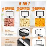 $240 Anatole Electric Vegetable Dicer Slicer Shredder 5 in 1 Commercial Food Processor 16-Cup Stainless Steel Veggie Chopper Heavy Duty with 5 Blades Auto Discharge for Potato Onion Carrot 300W