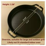 $150 Large Cast Iron Skillet 20 Inch with Lid, Pre Seasoned Cast Iron Skillet for Cooking & Frying   XL Heavy Duty Pan with Dual Handles and   Ideal for Grill, Oven, Stove, Campfire Use