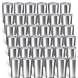 $173 Sieral 36 Pack Stainless Steel Tumblers Bulk with Lids Double Wall Vacuum Insulated Coffee Cups Blank leakproof Powder Coated Tumblers for Engraving Wedding Graduation Party Favors(20 oz,Silver)