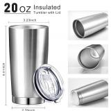 $173 Sieral 36 Pack Stainless Steel Tumblers Bulk with Lids Double Wall Vacuum Insulated Coffee Cups Blank leakproof Powder Coated Tumblers for Engraving Wedding Graduation Party Favors(20 oz,Silver)