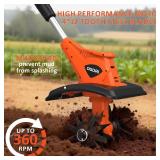 OGORI Cordless Electric Garden Tiller, Mini Cultivator with 2 x 4.0Ah Batteries, 9" x 6.3" Tilling Area Portable Power Rototiller for Garden, Soil Cultivation and Weed Removal