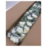 3FT Artificial Camellia Tree 2 Pack, Artificial Plants Outdoor Faux Floral Plant in Cement Pot Fake Silk Camellia Tree Plants for Home House Living Room Office Decor