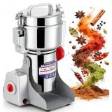 $135 Moongiantgo 700g Grain Mill Grinder Commercial Spice Grinder 2500W Stainless Steel Electric Pulverizer Dry Grinding Machine for Wheat Corn Rice Pepper Herbs Coffee Beans (700g Swing, 110V)