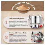 $135 Moongiantgo 700g Grain Mill Grinder Commercial Spice Grinder 2500W Stainless Steel Electric Pulverizer Dry Grinding Machine for Wheat Corn Rice Pepper Herbs Coffee Beans (700g Swing, 110V)
