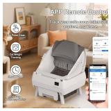 $130 Automatic Cat Litter Box Self Cleaning - App Control, Open-Design, Smart Health Monitor, Suitable for Medium Cats and Kittens, Anti-Pinch Safety, Quiet Operation - White