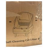 $130 Automatic Cat Litter Box Self Cleaning - App Control, Open-Design, Smart Health Monitor, Suitable for Medium Cats and Kittens, Anti-Pinch Safety, Quiet Operation - White
