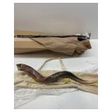 $230 Holy Voice Kosher Kudu Shofar Horn 40"-41" from Israel   Traditional Half-Polished Yemeni Shofar Includes Carrying Bag, Brush and Blowing Guide - Easy Blowing Ancient Jewish Musical Instrument