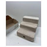 EHEYCIGA Dog Stairs for Small Dogs 13.5" H, 3-Step Dog Steps for Couch Sofa and Chair, Pet Steps for Medium Cats, Non-Slip Balanced Pet Ramp Indoor, Beige