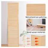 Bamboo Room Divider Folding Privacy Screens, Wall Divider for Room Separation, Portable Room Partitions and Dividers, 5.6FT Bamboo Room Divider Panel (Beige, 4 Panel-67")