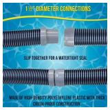 U.S. Pool Supply Professional 8 Piece Swimming Pool Vacuum Cleaner Hose Set, Blue & Gray - 40" Flexible Spiral Wound Connector Sections with 1.5" Male & Female Cuffs, Fits Most Automatic Pool Cleaners