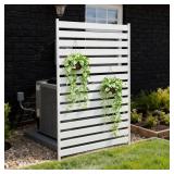 $130 40" W x70 H (1 Panel) Air Conditioner Fence Screen and Trash Can Privacy Panels for Outdoor Units, Pool Equipment Enclosures, and No-Dig Backyard Fencing (White)