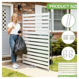 $130 40" W x70 H (1 Panel) Air Conditioner Fence Screen and Trash Can Privacy Panels for Outdoor Units, Pool Equipment Enclosures, and No-Dig Backyard Fencing (White)