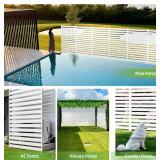 $130 40" W x70 H (1 Panel) Air Conditioner Fence Screen and Trash Can Privacy Panels for Outdoor Units, Pool Equipment Enclosures, and No-Dig Backyard Fencing (White)