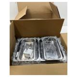 $128 Amhier Chafing Dishes for Buffet, 4 Pack 9QT Chafing Dishes with 7 Multi-Size Food Pans, Stainless Steel Chafers and Buffet Warmers Sets for Partires and Weddings, Silver