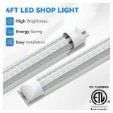 CNSUNWAY Led Shop Lights 4FT, D Shape LED Light 50W 7500LM 6500K Daylight White, Garage Light, Linkable Clear Cover T8 Integrated for Garage Workshop Workbench, ETL Listed(2-Pack)